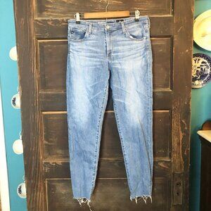 Adriano Goldschmied The Steve Ankle Slim Straight Ankle Jeans Women 31R Raw Hem